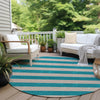 Piper Looms Chantille Stripes ACN530 Turquoise Area Rug