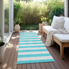 Piper Looms Chantille Stripes ACN530 Turquoise Area Rug