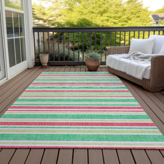 Piper Looms Chantille Stripes ACN531 Green Area Rug