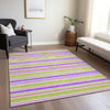 Piper Looms Chantille Stripes ACN531 Purple Area Rug