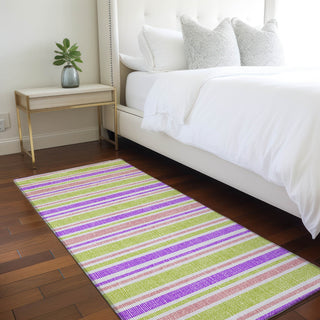 Piper Looms Chantille Stripes ACN531 Purple Area Rug