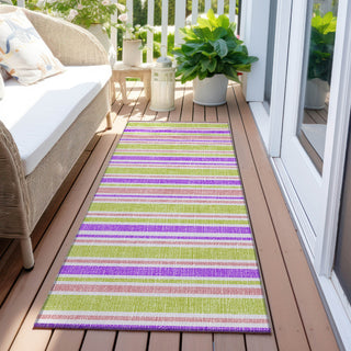 Piper Looms Chantille Stripes ACN531 Purple Area Rug