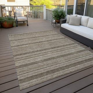 Piper Looms Chantille Stripes ACN531 Taupe Area Rug