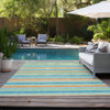 Piper Looms Chantille Stripes ACN531 Teal Area Rug