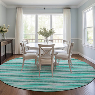 Piper Looms Chantille Stripes ACN531 Turquoise Area Rug