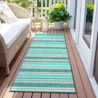 Piper Looms Chantille Stripes ACN531 Turquoise Area Rug