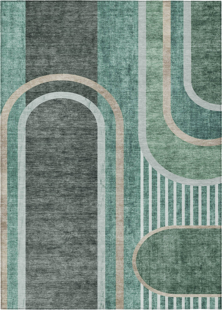 Piper Looms Chantille Art Deco ACN532 Emerald Area Rug