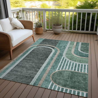 Piper Looms Chantille Art Deco ACN532 Emerald Area Rug