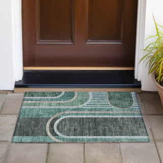 Piper Looms Chantille Art Deco ACN532 Emerald Area Rug