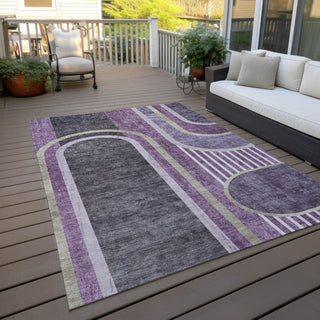 Piper Looms Chantille Art Deco ACN532 Purple Area Rug