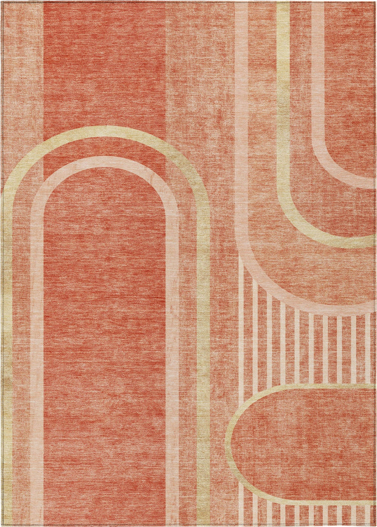 Piper Looms Chantille Art Deco ACN532 Salmon Area Rug