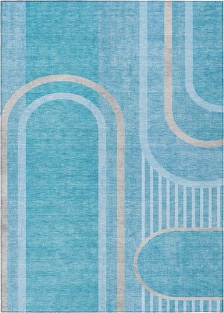 Piper Looms Chantille Art Deco ACN532 Teal Area Rug