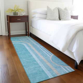 Piper Looms Chantille Art Deco ACN532 Teal Area Rug