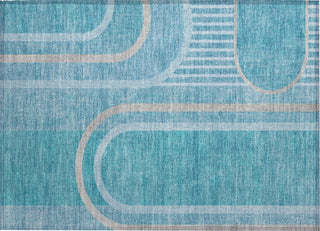 Piper Looms Chantille Art Deco ACN532 Teal Area Rug