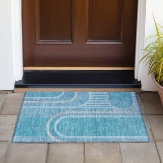 Piper Looms Chantille Art Deco ACN532 Teal Area Rug