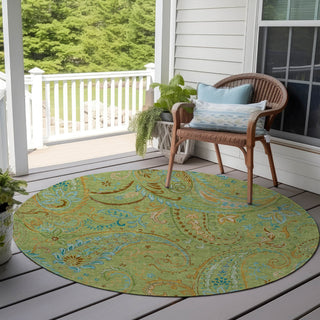 Piper Looms Chantille Paisley ACN533 Aloe Area Rug