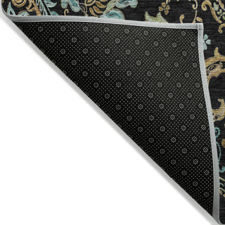 Piper Looms Chantille Paisley ACN533 Black Area Rug