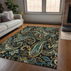 Piper Looms Chantille Paisley ACN533 Black Area Rug