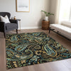 Piper Looms Chantille Paisley ACN533 Black Area Rug