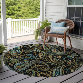 Piper Looms Chantille Paisley ACN533 Black Area Rug