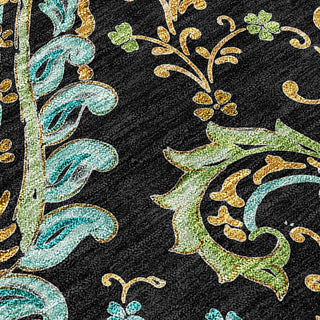 Piper Looms Chantille Paisley ACN533 Black Area Rug