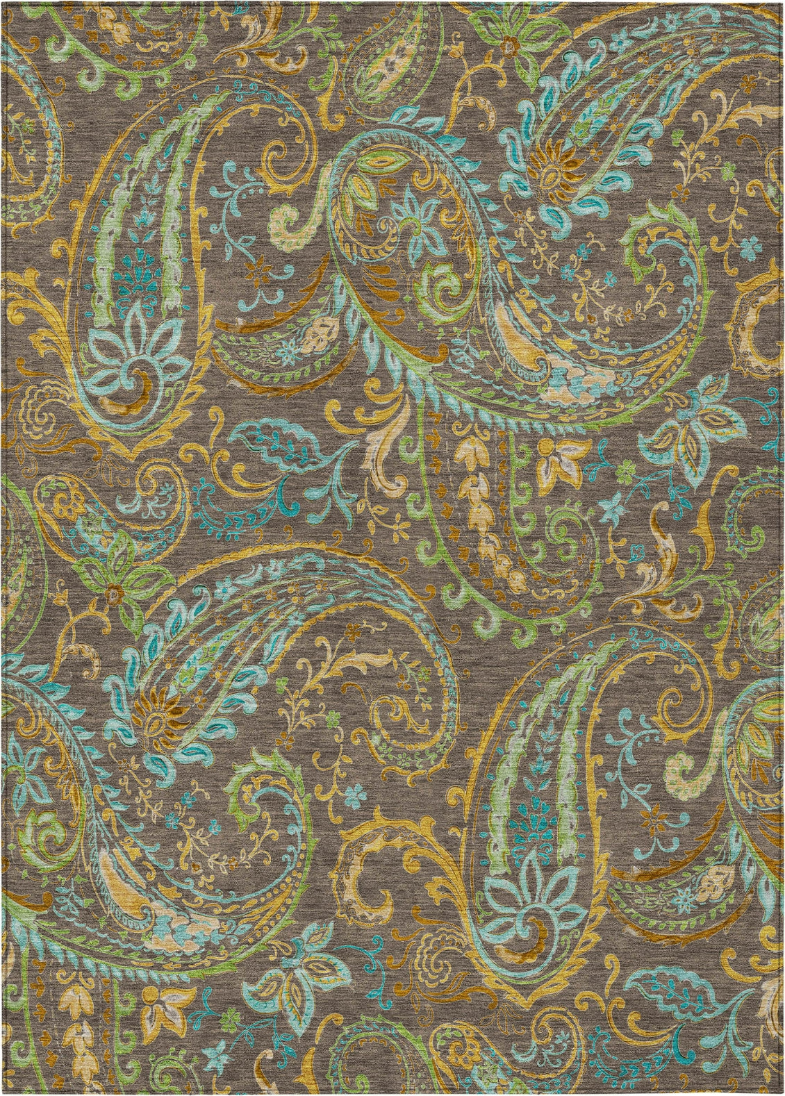 Piper Looms Chantille Paisley ACN533 Chocolate Area Rug