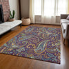 Piper Looms Chantille Paisley ACN533 Purple Area Rug