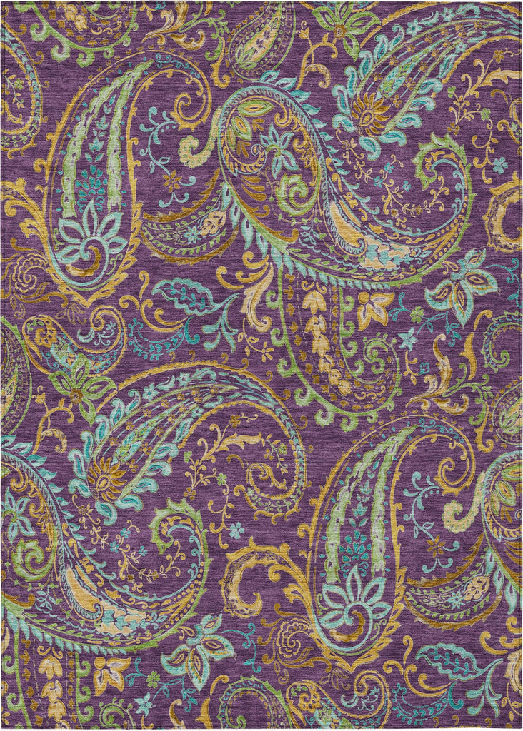 Piper Looms Chantille Paisley ACN533 Purple Area Rug