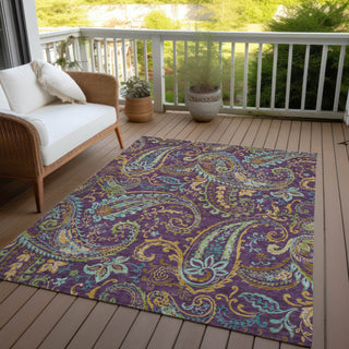 Piper Looms Chantille Paisley ACN533 Purple Area Rug