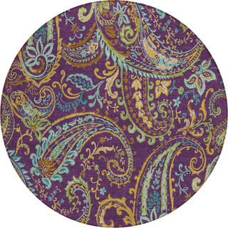 Piper Looms Chantille Paisley ACN533 Purple Area Rug