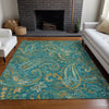 Piper Looms Chantille Paisley ACN533 Teal Area Rug