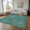 Piper Looms Chantille Paisley ACN533 Teal Area Rug