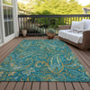 Piper Looms Chantille Paisley ACN533 Teal Area Rug