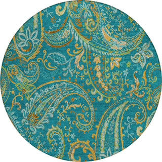 Piper Looms Chantille Paisley ACN533 Teal Area Rug