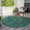 Piper Looms Chantille Paisley ACN533 Teal Area Rug