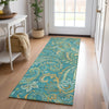 Piper Looms Chantille Paisley ACN533 Teal Area Rug