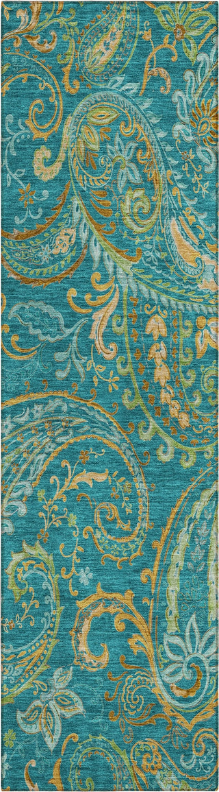 Piper Looms Chantille Paisley ACN533 Teal Area Rug