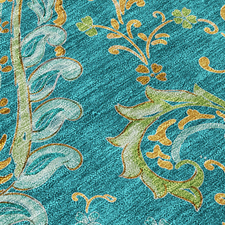 Piper Looms Chantille Paisley ACN533 Teal Area Rug