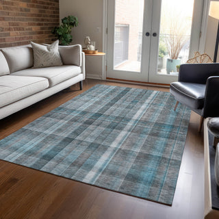 Piper Looms Chantille Plaid ACN534 Teal Area Rug