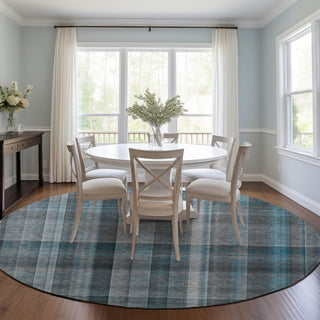 Piper Looms Chantille Plaid ACN534 Teal Area Rug