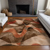 Piper Looms Chantille Abstract ACN536 Chocolate Area Rug - Featured