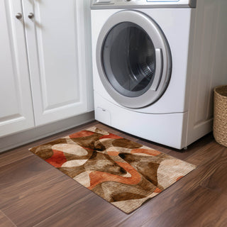 Piper Looms Chantille Abstract ACN536 Chocolate Area Rug