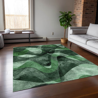 Piper Looms Chantille Abstract ACN536 Fern Area Rug