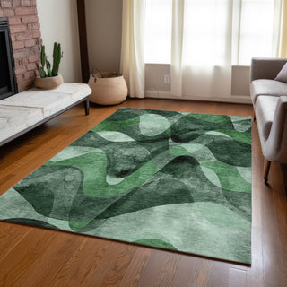 Piper Looms Chantille Abstract ACN536 Fern Area Rug