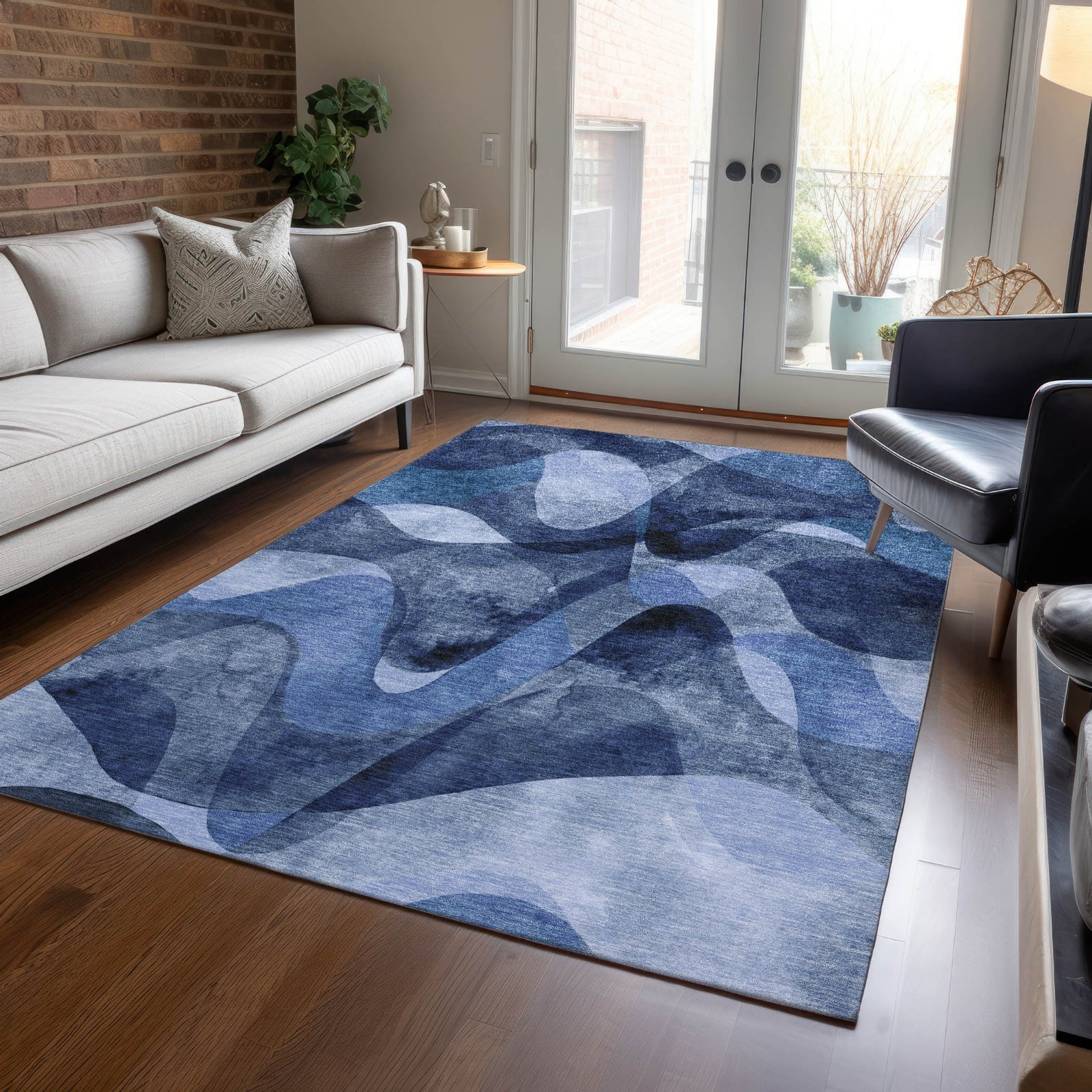 Piper Looms Chantille Abstract ACN536 Navy Area Rug – Incredible Rugs ...