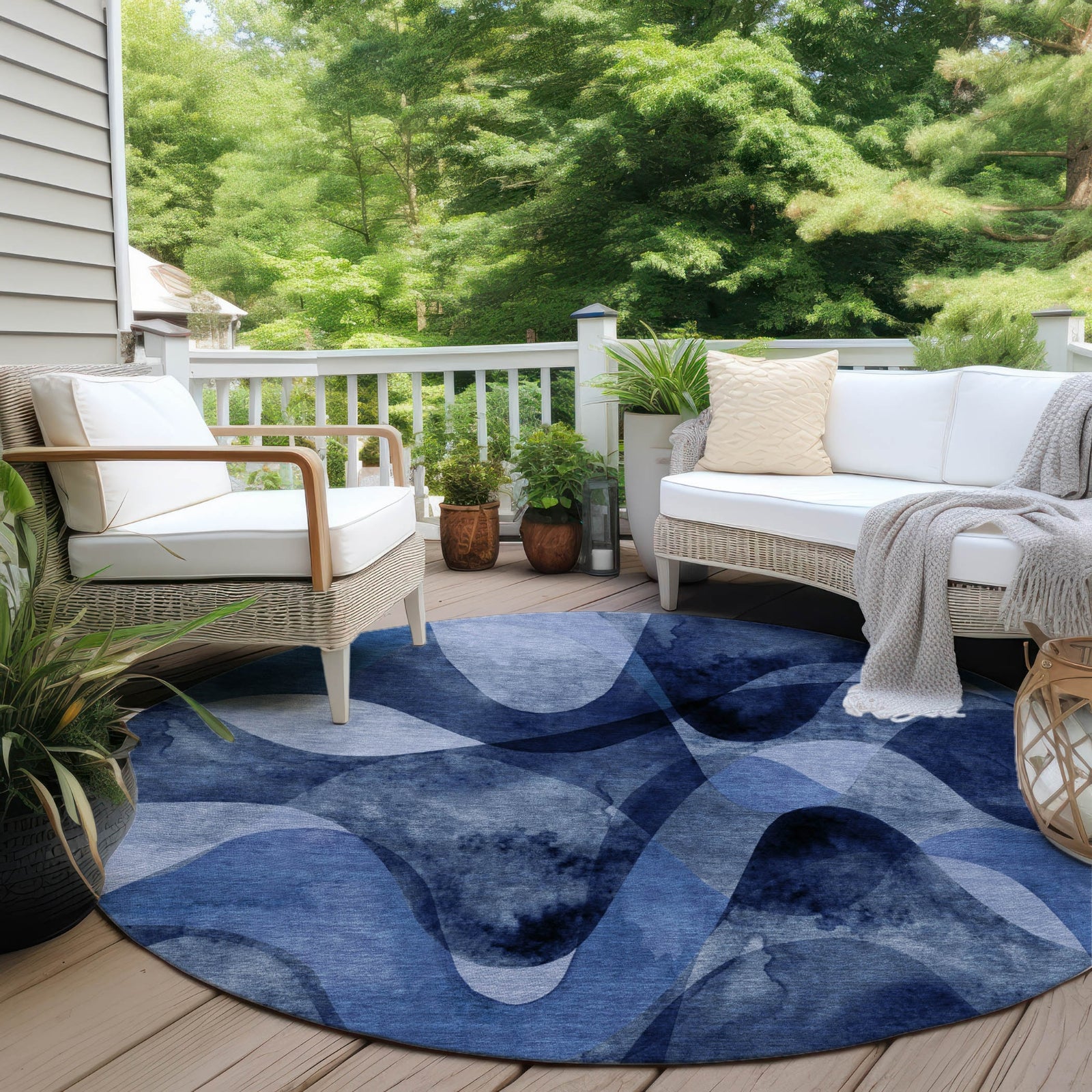 Piper Looms Chantille Abstract ACN536 Navy Area Rug – Incredible Rugs ...
