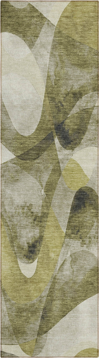 Piper Looms Chantille Abstract ACN536 Olive Area Rug