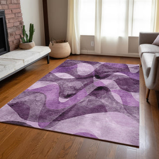 Piper Looms Chantille Abstract ACN536 Purple Area Rug