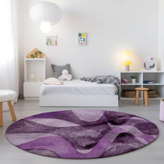 Piper Looms Chantille Abstract ACN536 Purple Area Rug