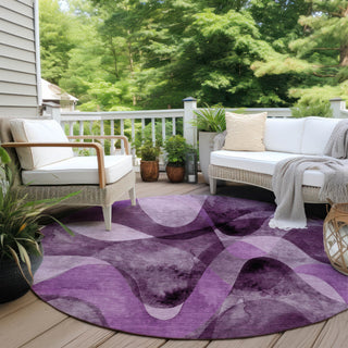 Piper Looms Chantille Abstract ACN536 Purple Area Rug